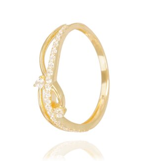 Gouden ring dames sierlijke lijn