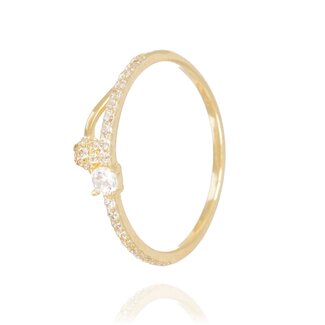Gouden zirkonia ring