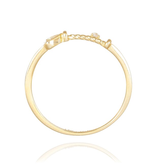 18 karaat gouden ring dames met hart en zirkonia