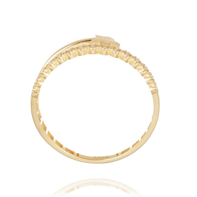 Goldmine 18 karaat gouden ring dames met ster design en zirkonia