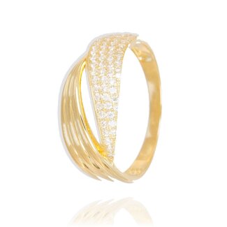 Gouden ring dames blad