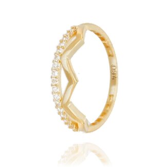 Goldmine Gouden zig/zag ring