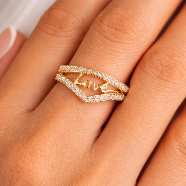 18 karaat Gouden love ring