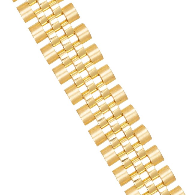 Goldmine Exclusieve 18 Karaat Gouden Armband met Unieke Cilinderschakels en Luxe Design