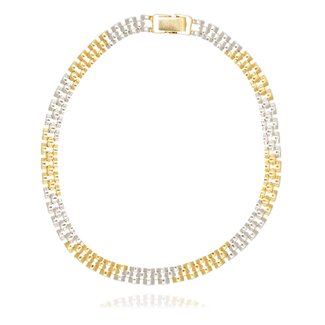 18 Karaat Bicolor Gouden Schakelarmband