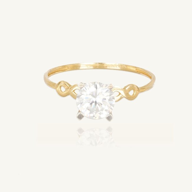 Elegante 18 Karaat Gouden Ring met Zirkonia