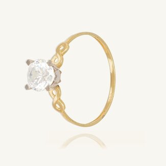 18 Karaat Gouden Ring met Zirkonia