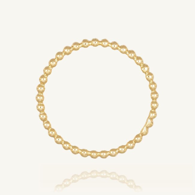 Elegante 18 Karaat Gouden Bolletjes Ring