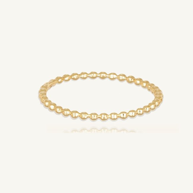 Elegante 18 Karaat Gouden Bolletjes Ring