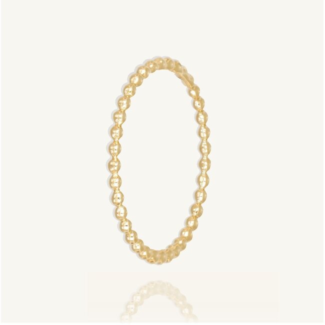 Elegante 18 Karaat Gouden Bolletjes Ring
