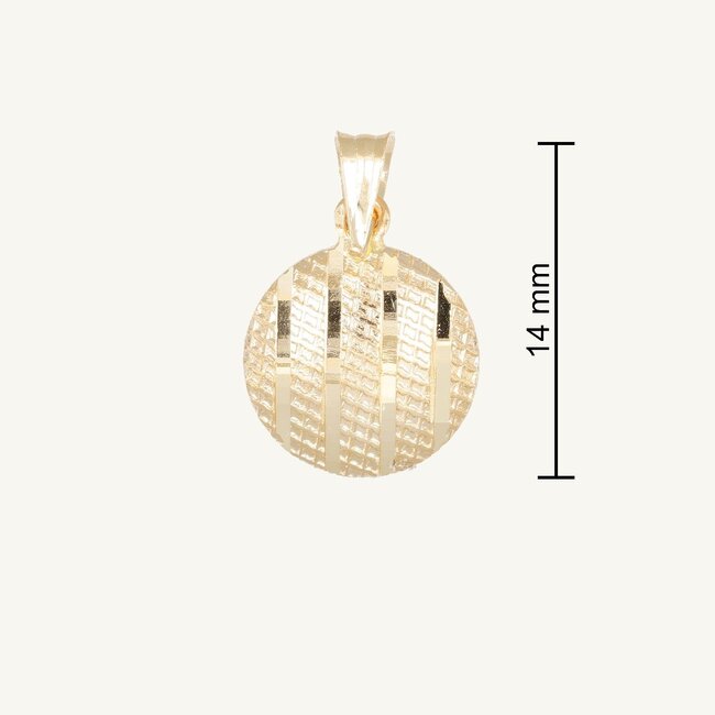 18 Karaat Gouden Ronde Hanger Met Luxe Patroon