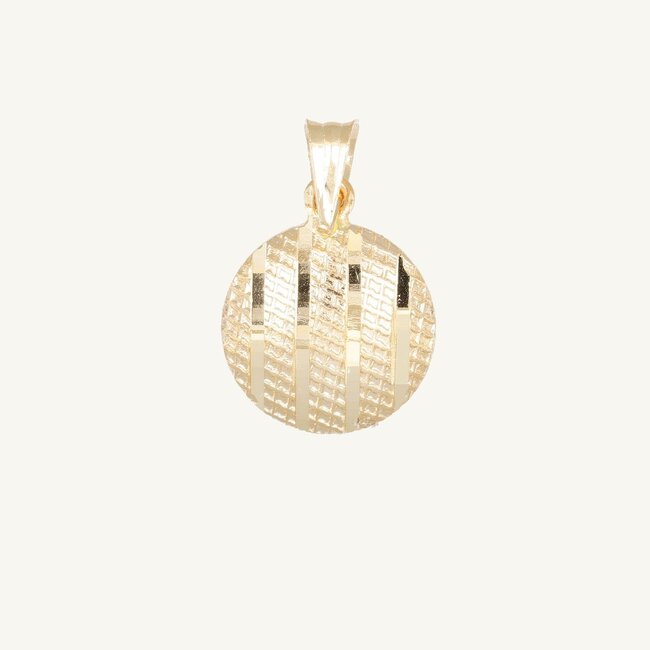 18 Karaat Gouden Ronde Hanger Met Luxe Patroon