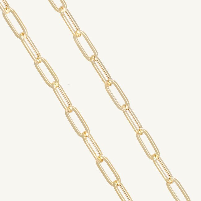 18 Karaat Gouden Paperclip Schakel Ketting