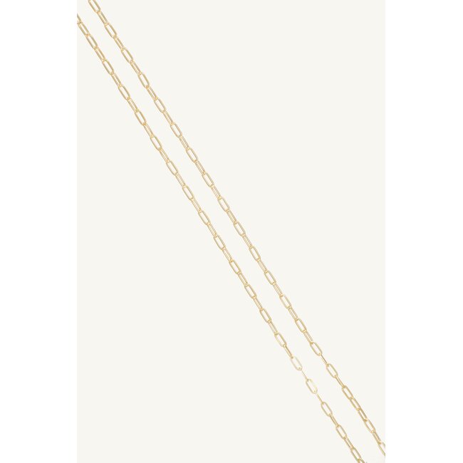 18 Karaat Gouden Paperclip Schakel Ketting