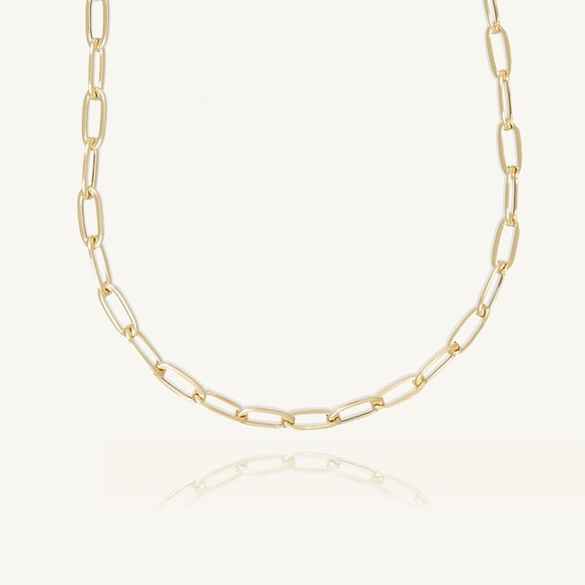 18 Karaat Gouden Ovale Schakel Ketting