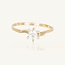 Elegante 18 Karaat Gouden Solitaire Ring met Zirkonia Steen