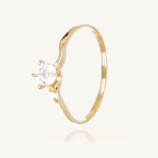 Gouden Ring met Zirkonia Steen
