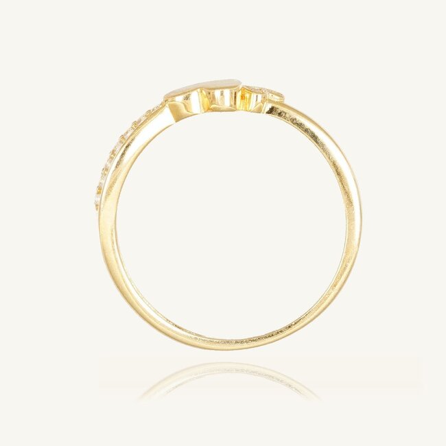 18 Karaat Gouden Hart Ring met Zirkonia
