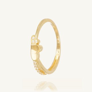 Gouden Hart Ring met Zirkonia