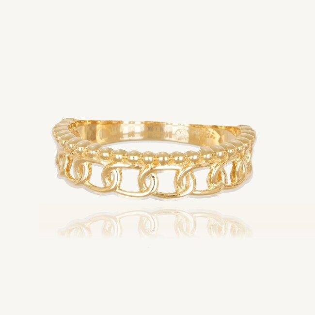 Luxe gouden Dubbele Kettingstijl Damesring