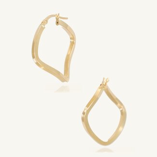 18 Karaat Gouden Oorbellen Vierkant Design