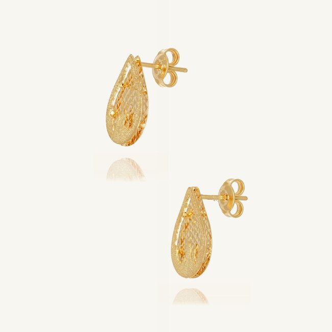 Elegante 18 Karaat Gouden Oorbellen Druppel Design