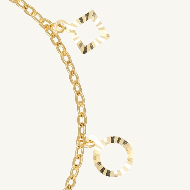 Elegante 18 Karaat Gouden Bedel Armband met Symbolen