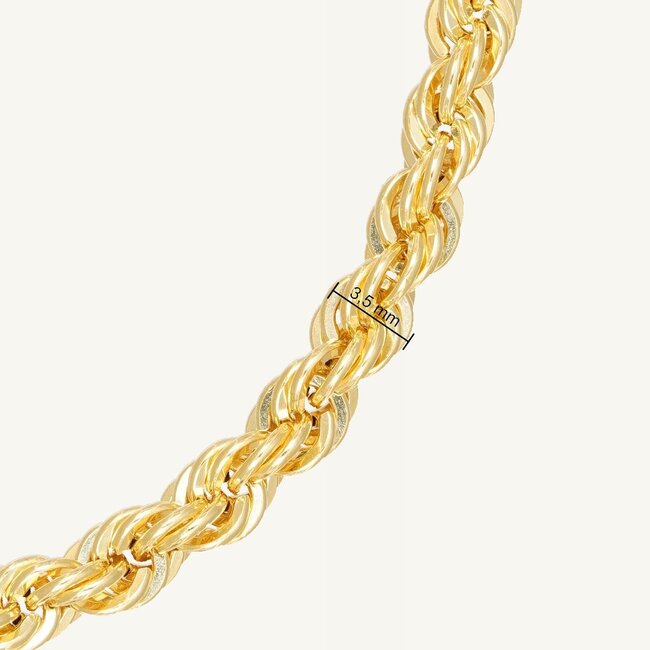 Elegante 18 Karaat Gouden Rope Armband Gedraaide Schakel
