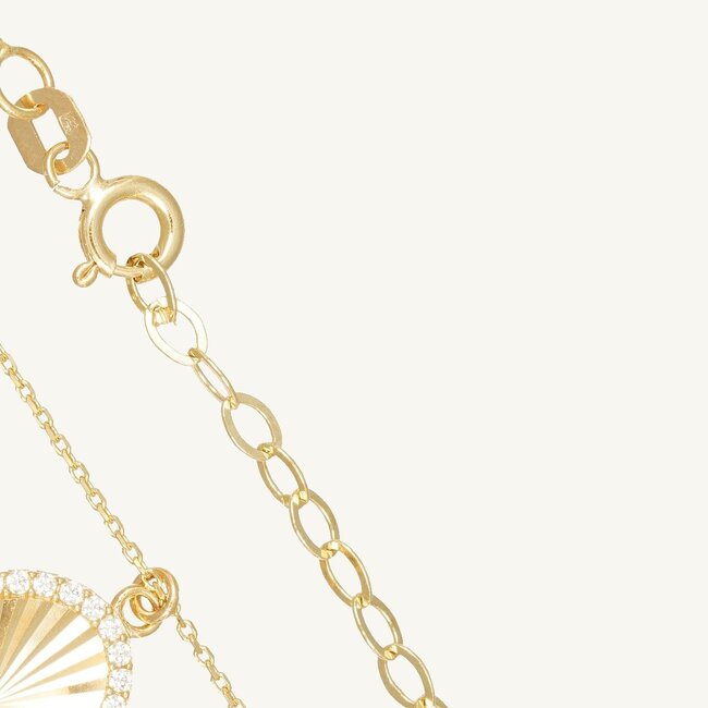 18 Karaat Gouden Ketting met Ovale Hanger