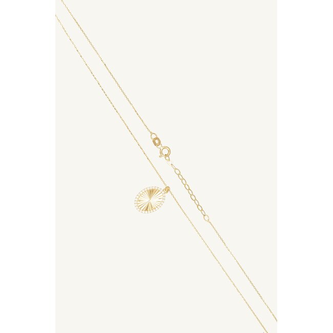 18 Karaat Gouden Ketting met Ovale Hanger