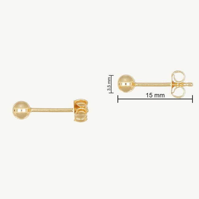 18 Karaat Gouden Bol Oorbellen