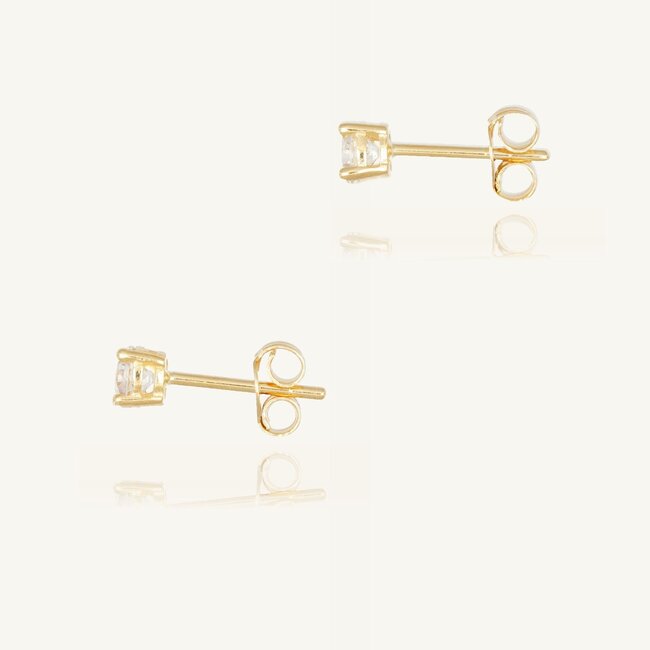 18 Karaat Gouden Zirkonia Stud Oorbellen