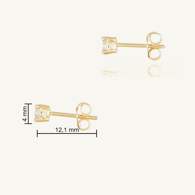 18 Karaat Gouden Zirkonia Stud Oorbellen