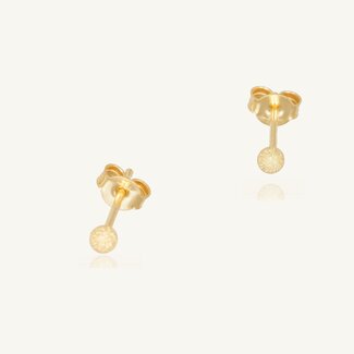18 Karaat Gouden Glitter Bol Oorbellen 2.7 MM