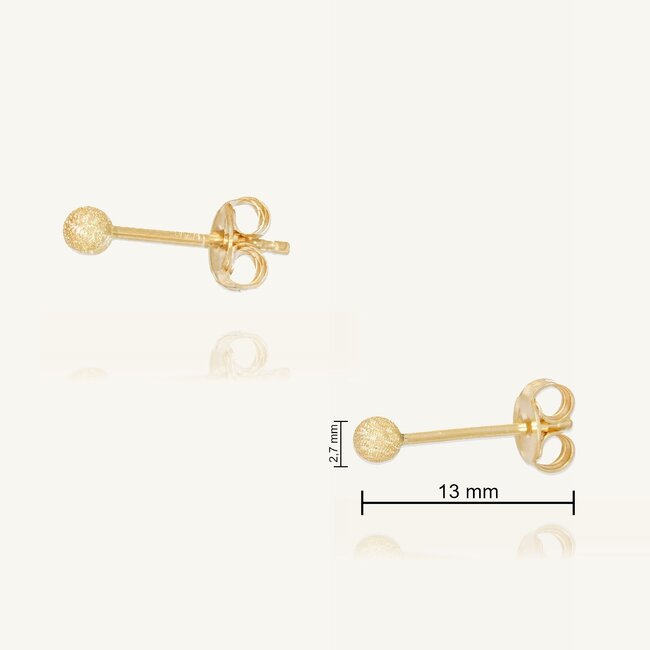 18 Karaat Gouden Glitter Bol Oorbellen