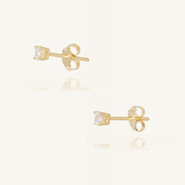 18 karaat Gouden Zirkonia Oorbellen