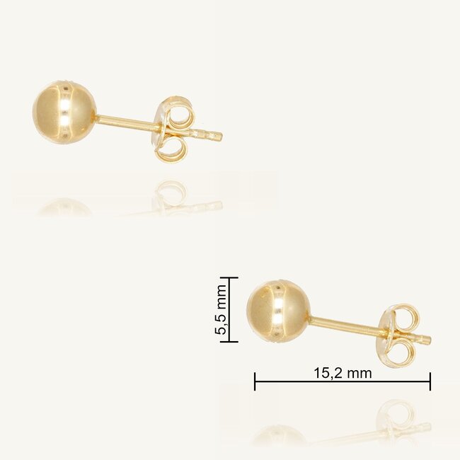 18 Karaat Gouden Bol Oorbellen