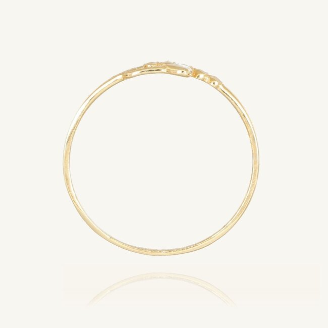 18 Karaat Gouden Hart Ring met Bolletjes