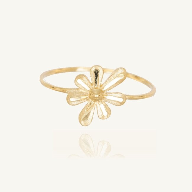 18k gouden bloemring maat 17 1/4