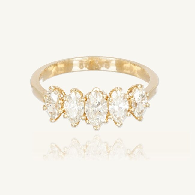 Diamanten ring met marquise stenen