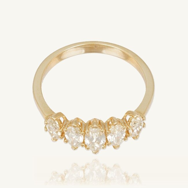 Diamanten ring met marquise stenen