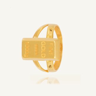 Gouden ring met goudbaar design