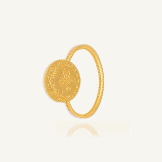 Gouden ring met munt design