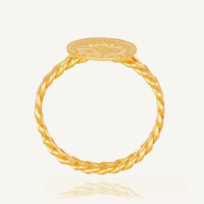 Traditionele Başak ring met Çeyrek Reşat munt