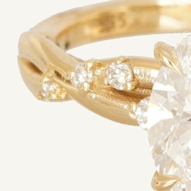 Elegante gouden ring met ovale lab diamant 2.03