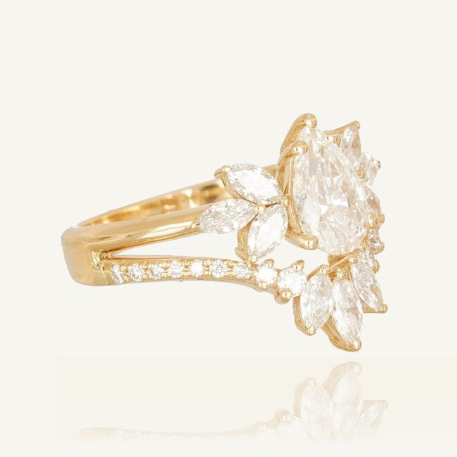 Luxe gouden ring met lab diamant 4.01 karaat