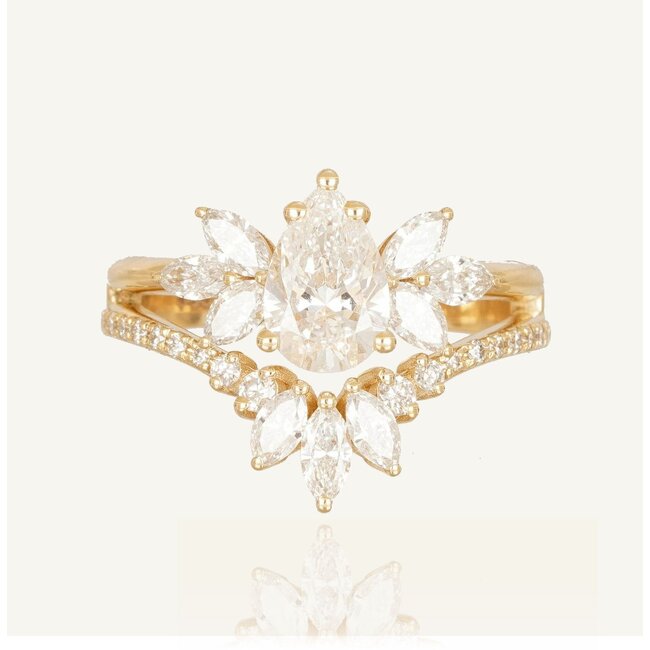 Luxe gouden ring met lab diamant 4.01 karaat