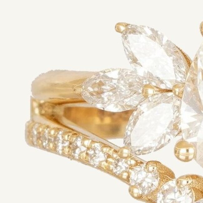 Luxe gouden ring met lab diamant 4.01 karaat