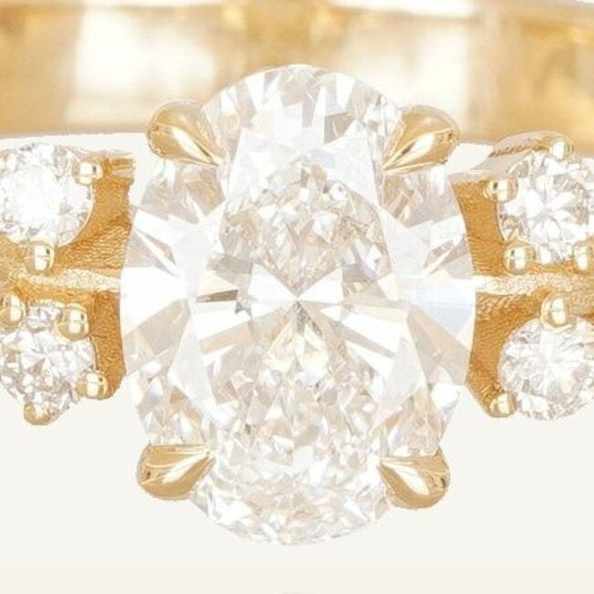 Elegante gouden ring met lab diamant 1.02 karaat