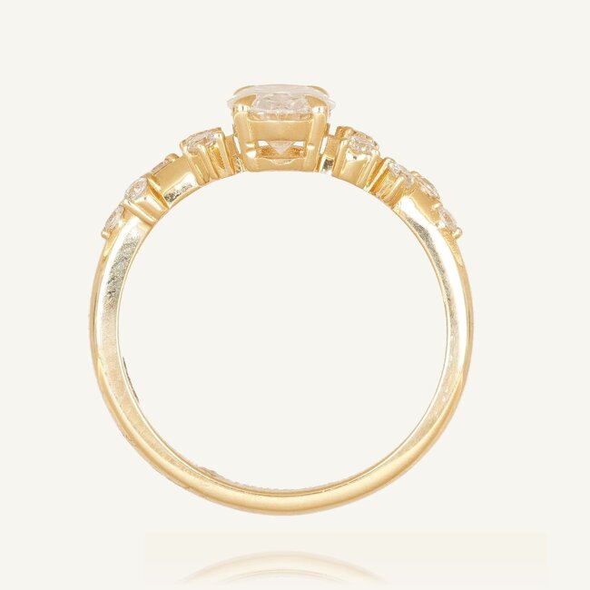 Elegante gouden ring met lab diamant 1.02 karaat